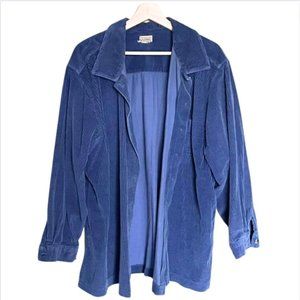 L.L. Bean blue corduroy shirt shacket long sleeve button up size XL